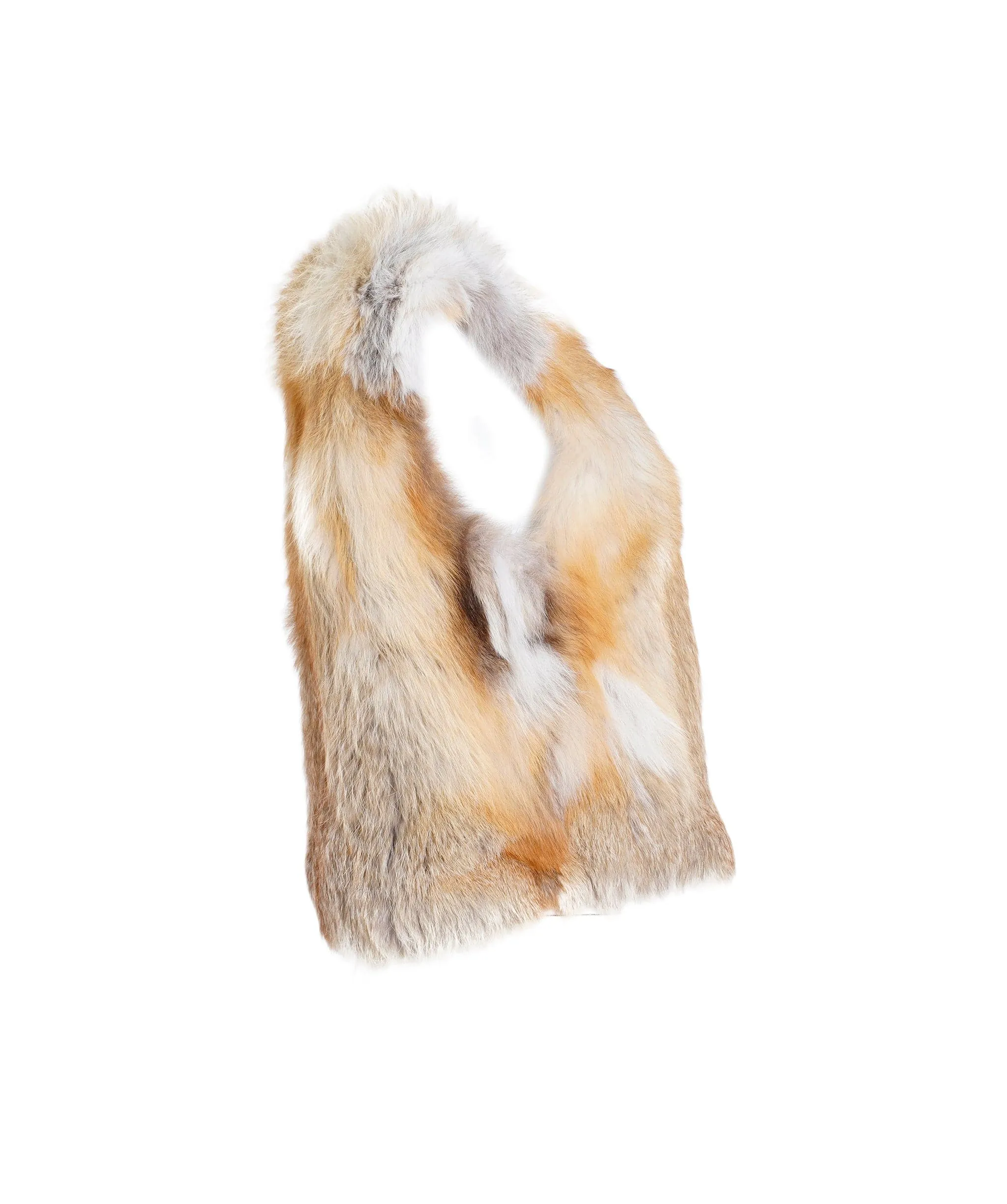 Vintage beige genuine fox fur gilet ABC1022