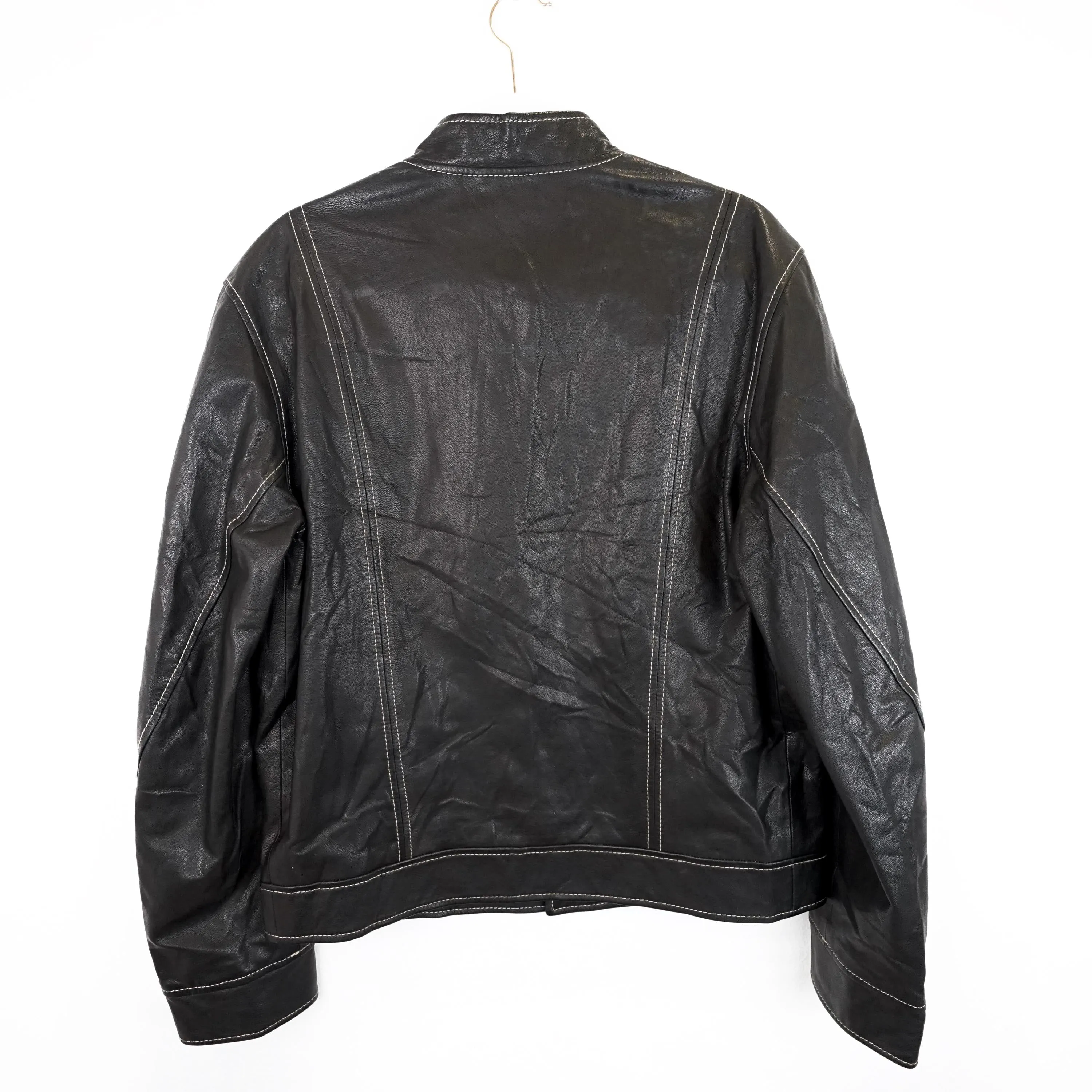 Vintage Hugo Boss Y2K leather jacket size L