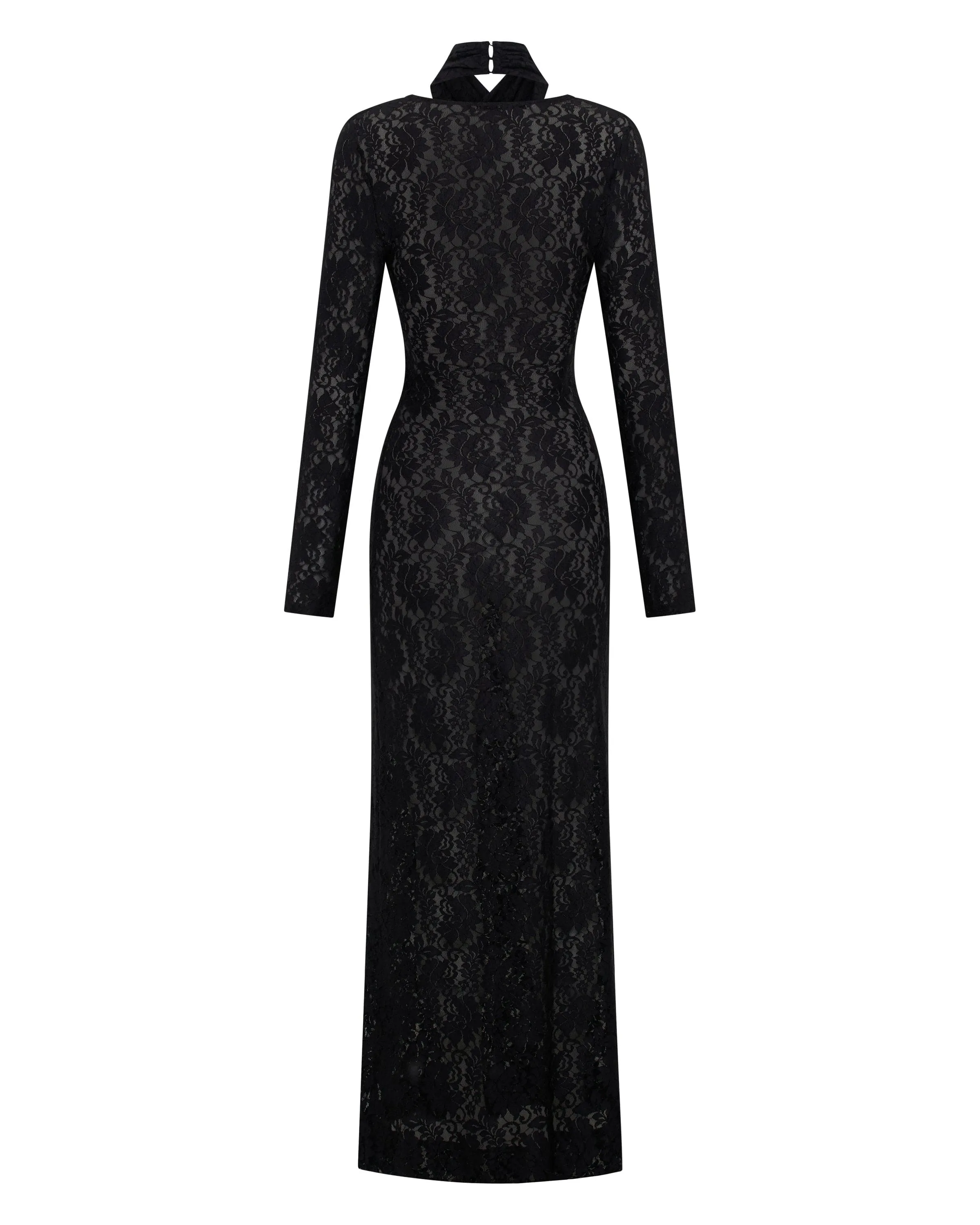 WAYWARD WRAP NECK MAXI DRESS | BLACK