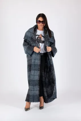 Winter Blue Plaid Coat Ofelia SALE
