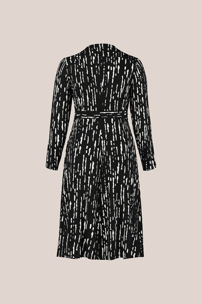 Wrap Jersey Dress Black & White