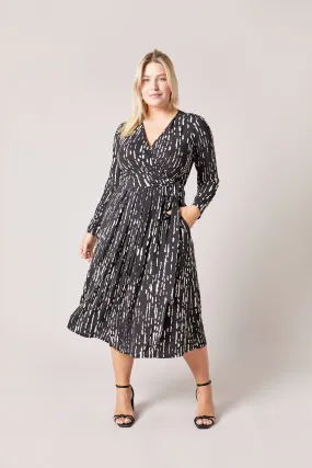 Wrap Jersey Dress Black & White