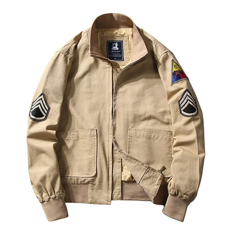 WW2 Fury Tanker Jacket Vintage Military Patch Outwear for Men
