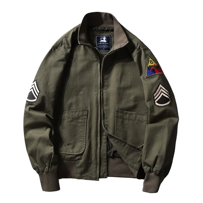 WW2 Fury Tanker Jacket Vintage Military Patch Outwear for Men
